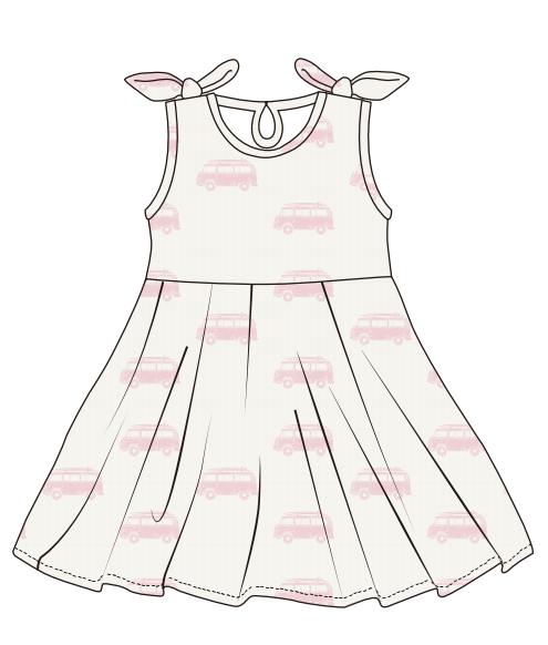 Tide With Love Sleeveless Twirl Dress | Vintage Vibes | Pink