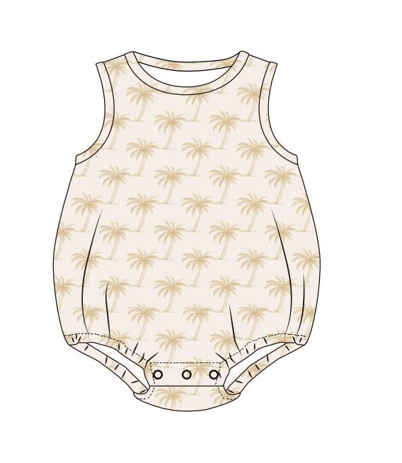 Surfside Sleeveless Bubble | Palm Daze | Tan