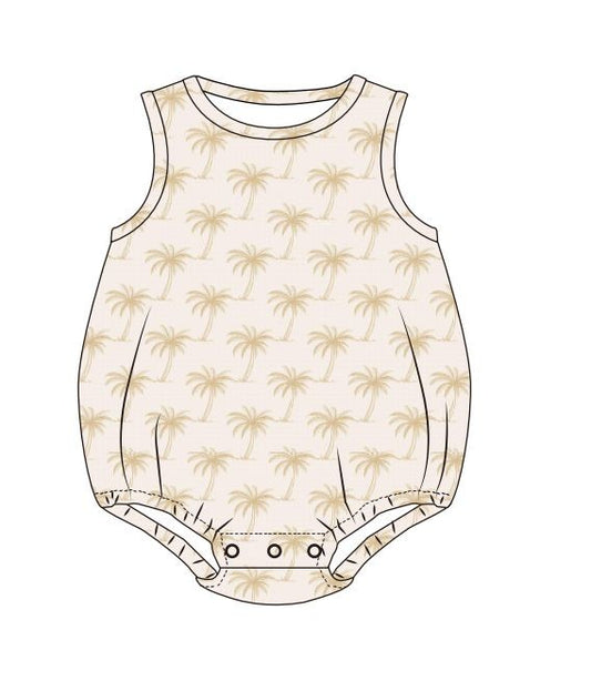 Surfside Sleeveless Bubble | Palm Daze | Tan