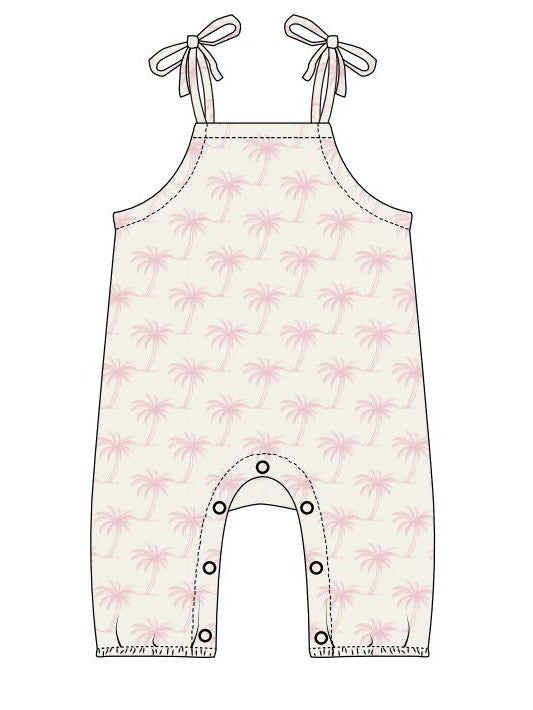 Tropical Ties Pants Romper | Palm Daze | Pink