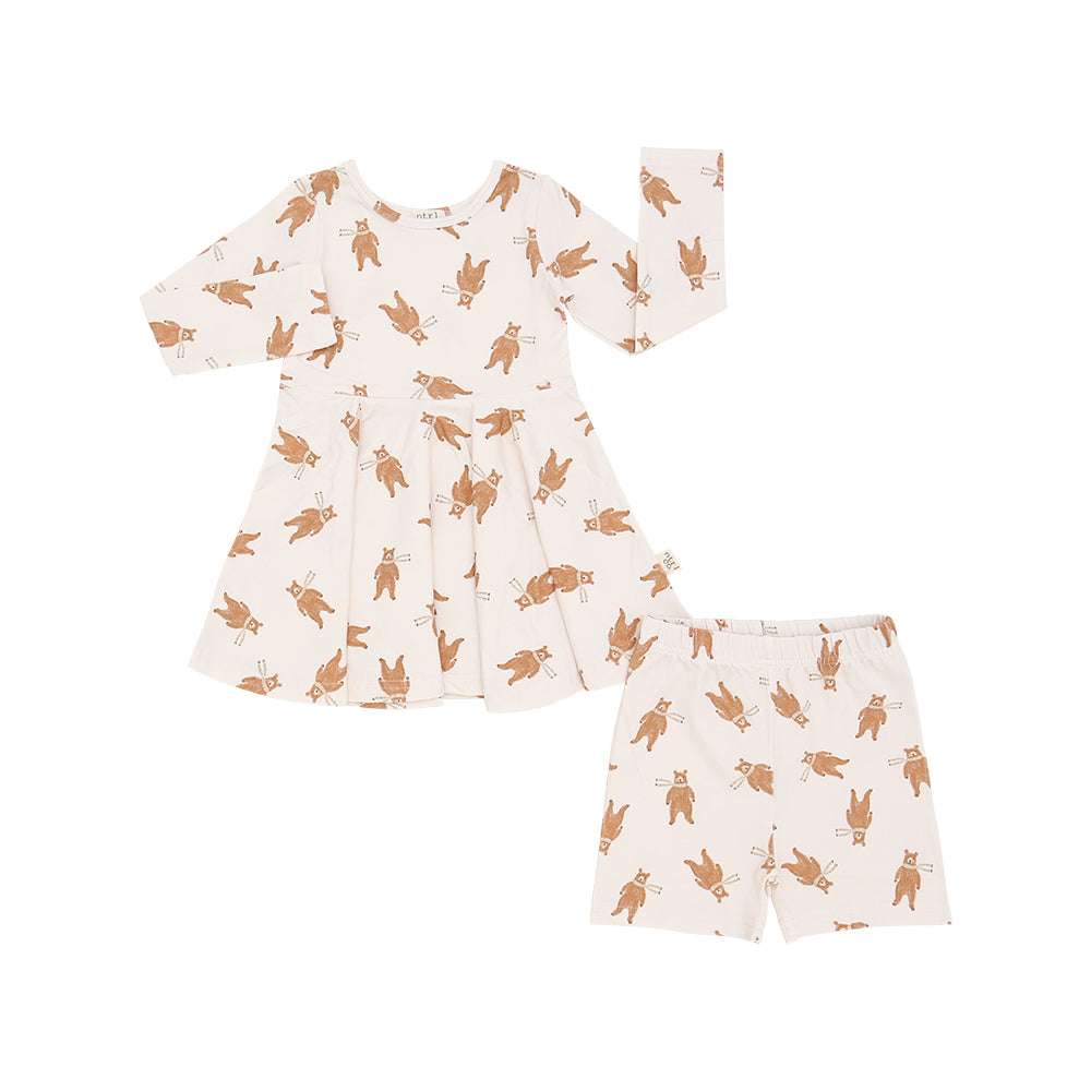 Bear-y Cute Long Sleeve Dress w/Biker Short