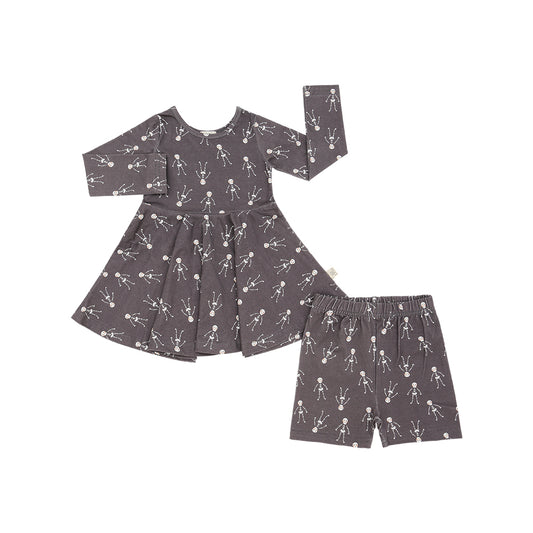 Bone-Jangles Long Sleeve Dress w/Biker Short