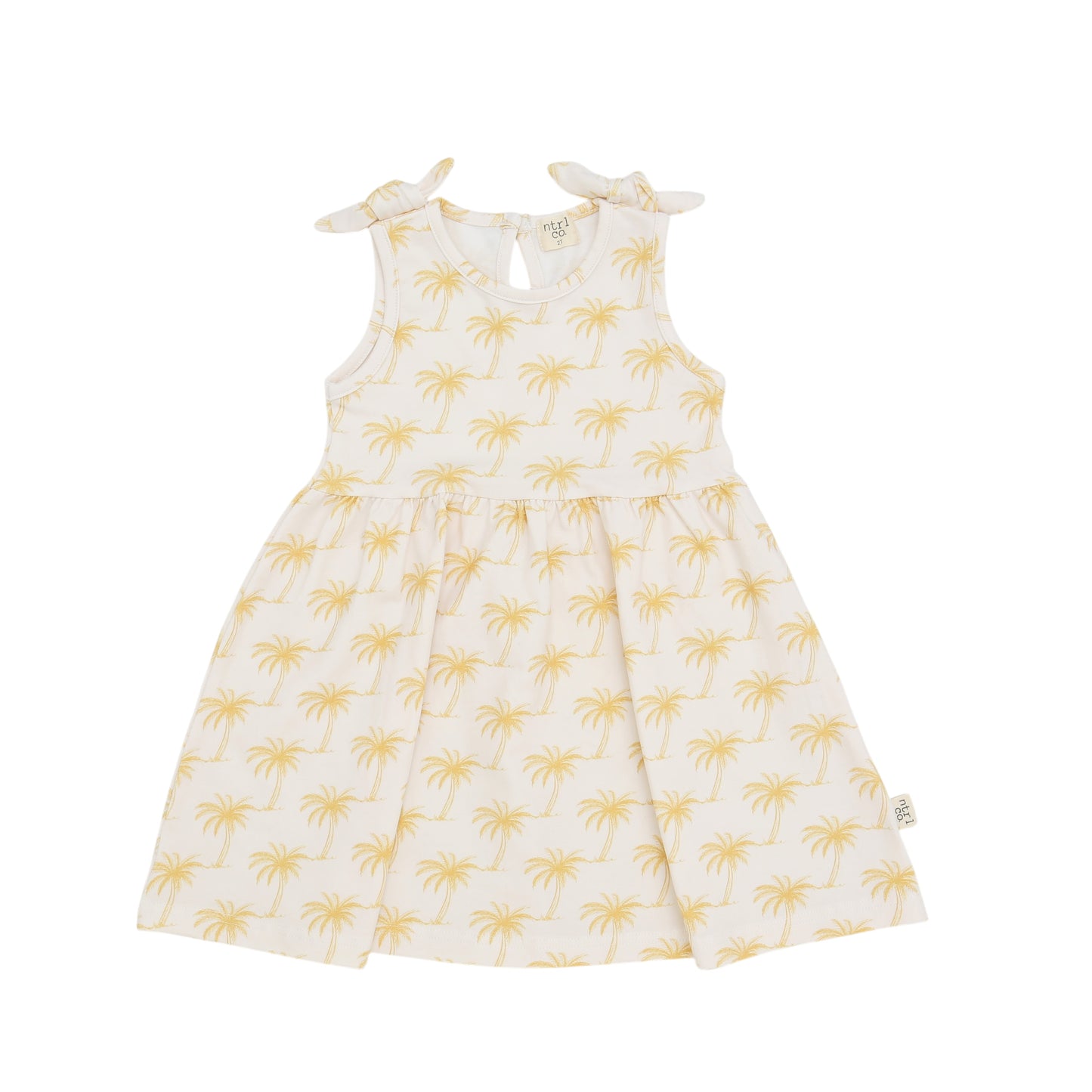 Tide With Love Sleeveless Twirl Dress | Palm Daze | Tan