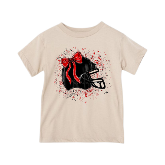 Gameday Glitter Helmet Red & Black Graphic Tee