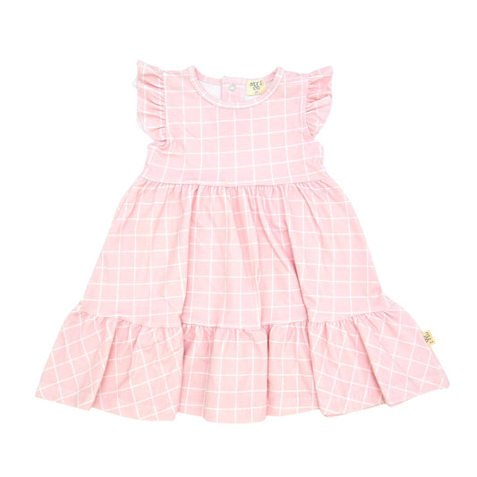 Barefoot Breeze – Ruffle Sleeve Dress | Ocean Grid|  Pink