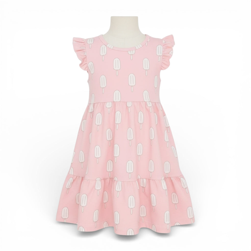 Barefoot Breeze – Ruffle Sleeve Dress | Seaside Sweets |  Pink