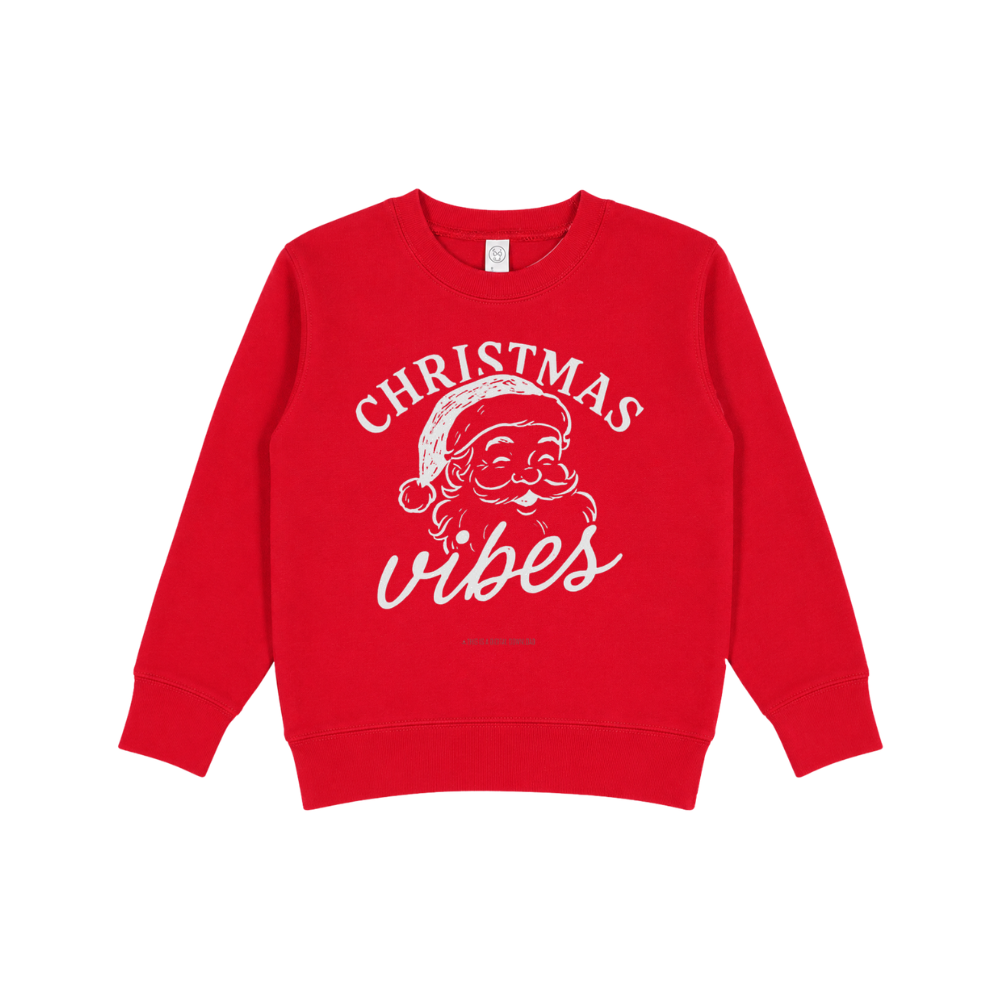 Christmas Vibes Kids’ Santa Graphic Crewneck Sweatshirt