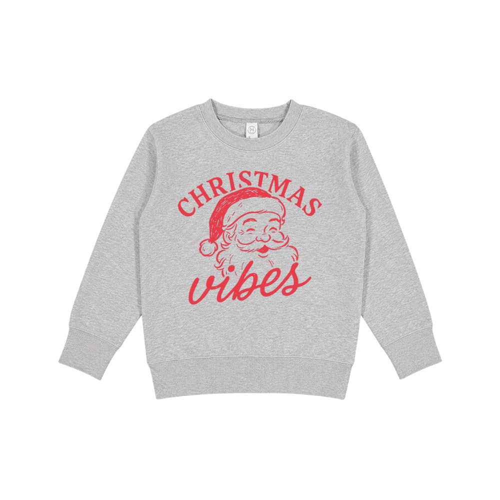 Christmas Vibes Kids’ Santa Graphic Crewneck Sweatshirt