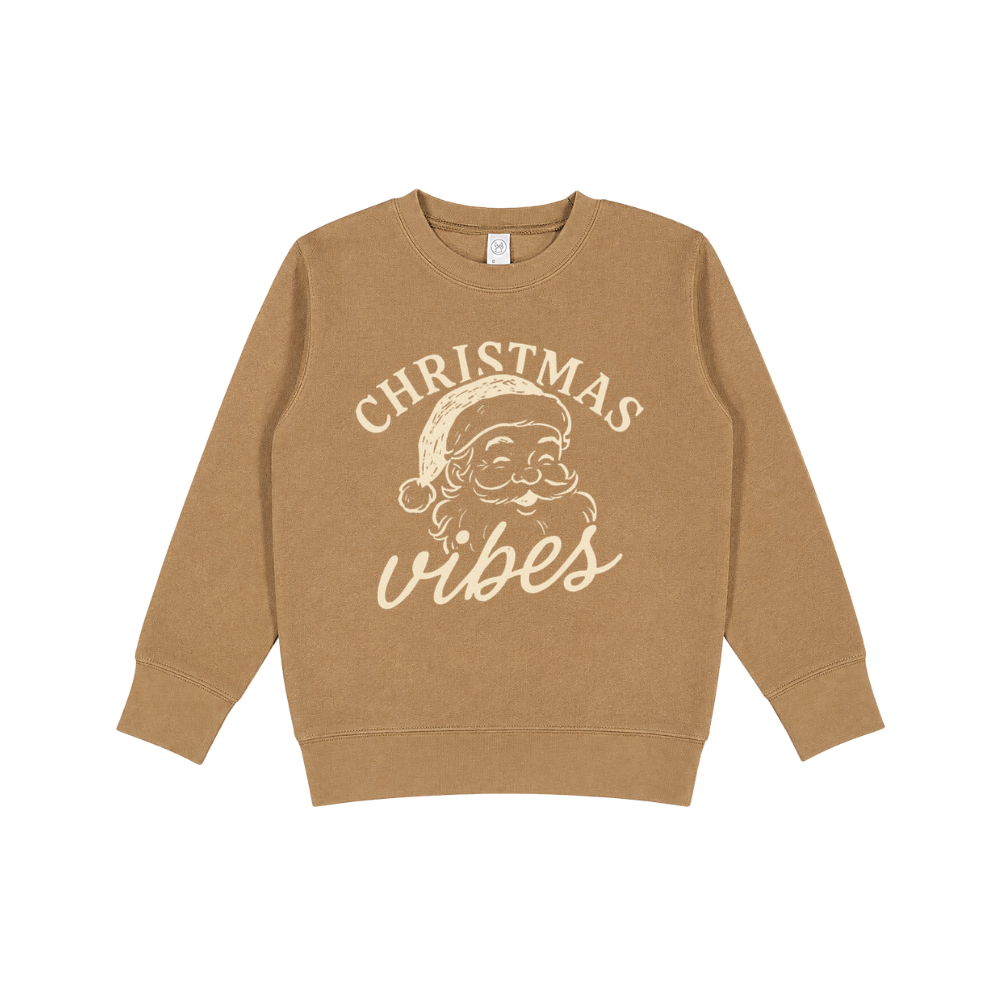 Christmas Vibes Kids’ Santa Graphic Crewneck Sweatshirt
