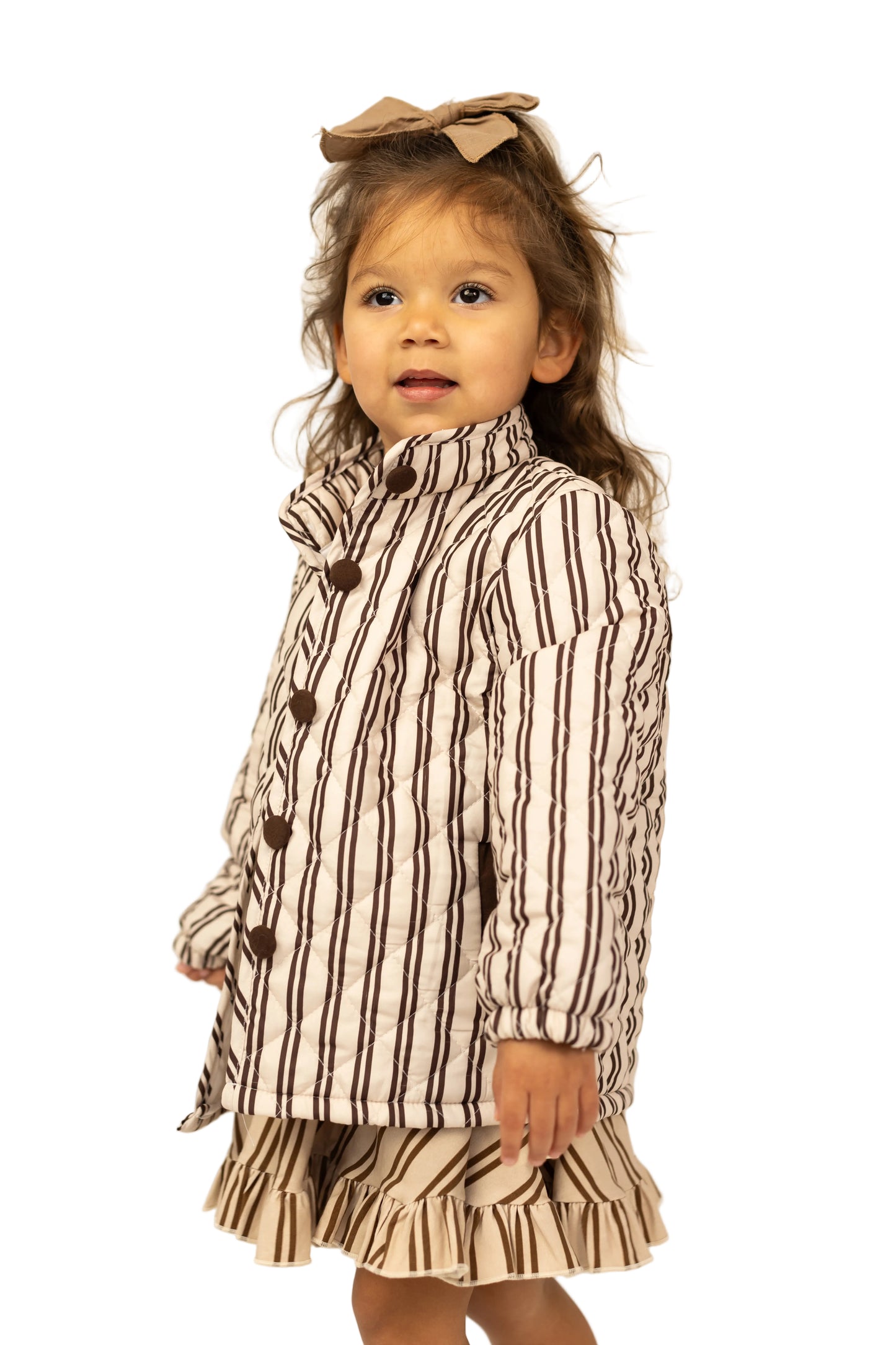 Classic Quilted Coat in Neutral Lines