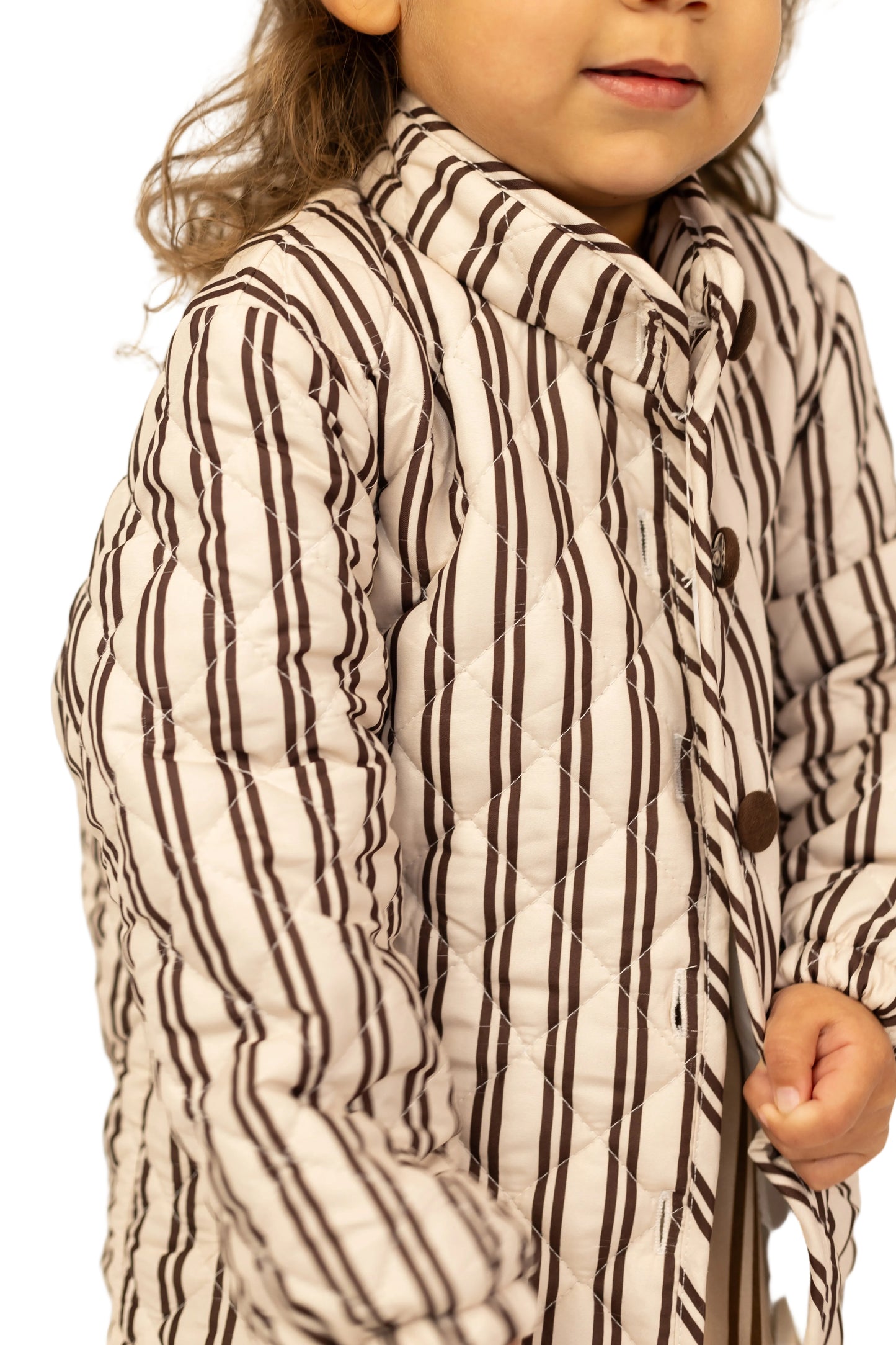 Classic Quilted Coat in Neutral Lines