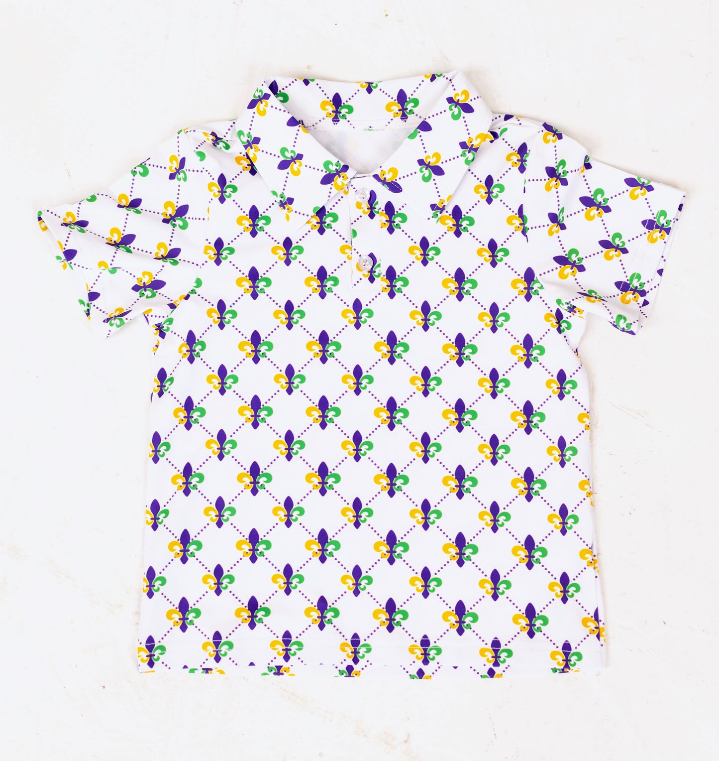 Fleur De Lis Short Sleeve Polo | Mardi Gras