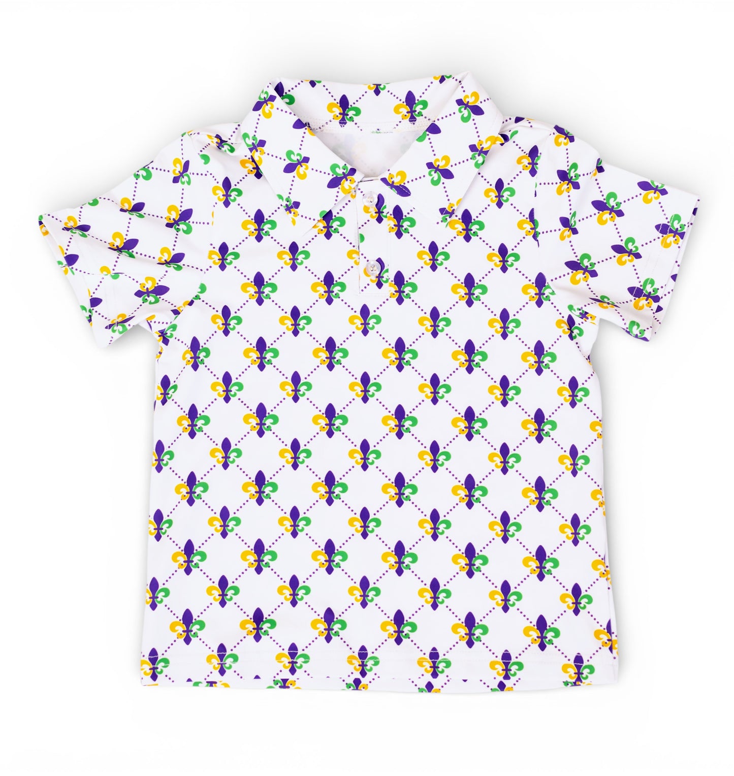 Fleur De Lis Short Sleeve Polo | Mardi Gras