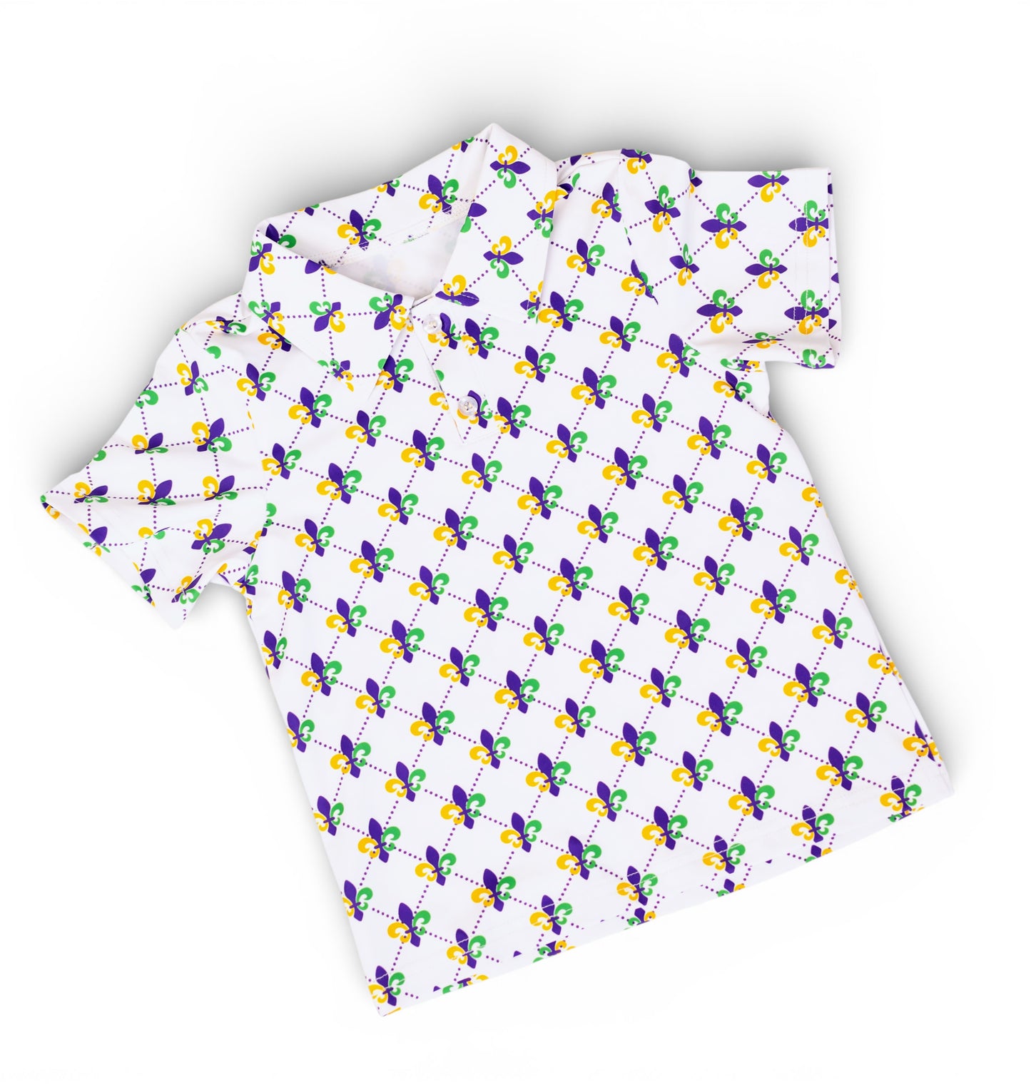 Fleur De Lis Short Sleeve Polo | Mardi Gras