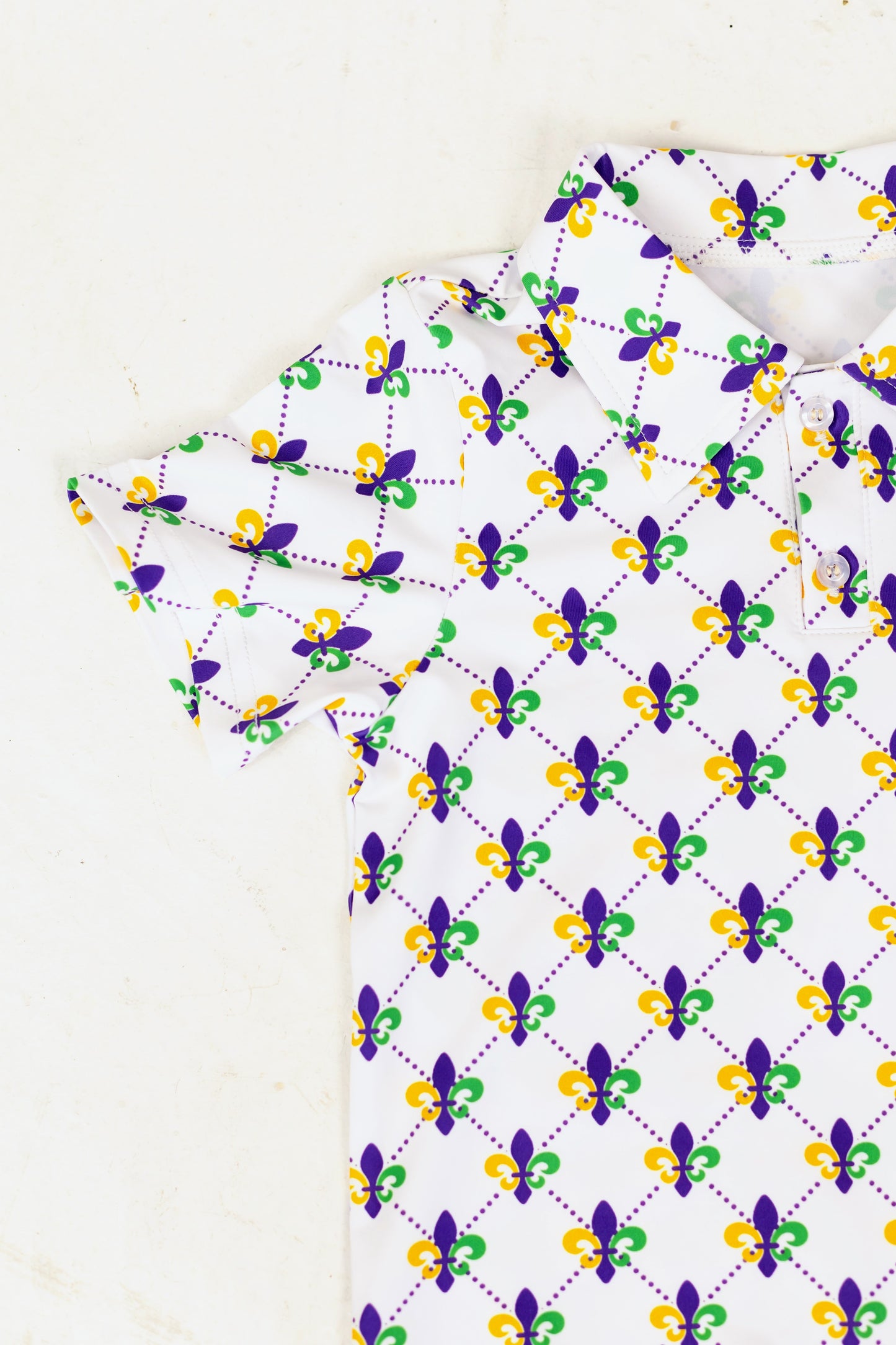 Fleur De Lis Short Sleeve Polo | Mardi Gras