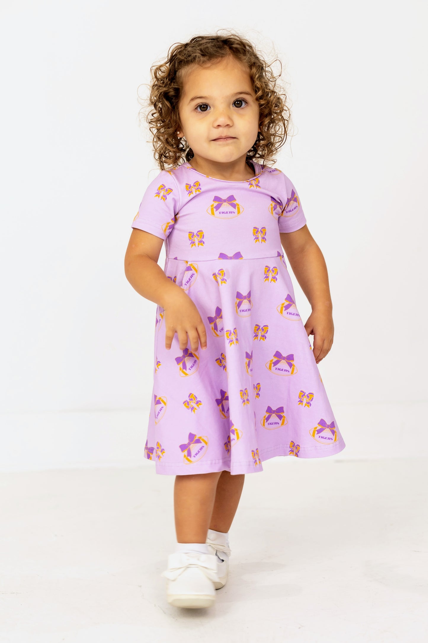 Geaux Girl Short Sleeve Twirl Dress Set | Gameday