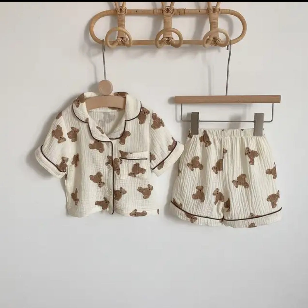 Teddy Pajama Short Set