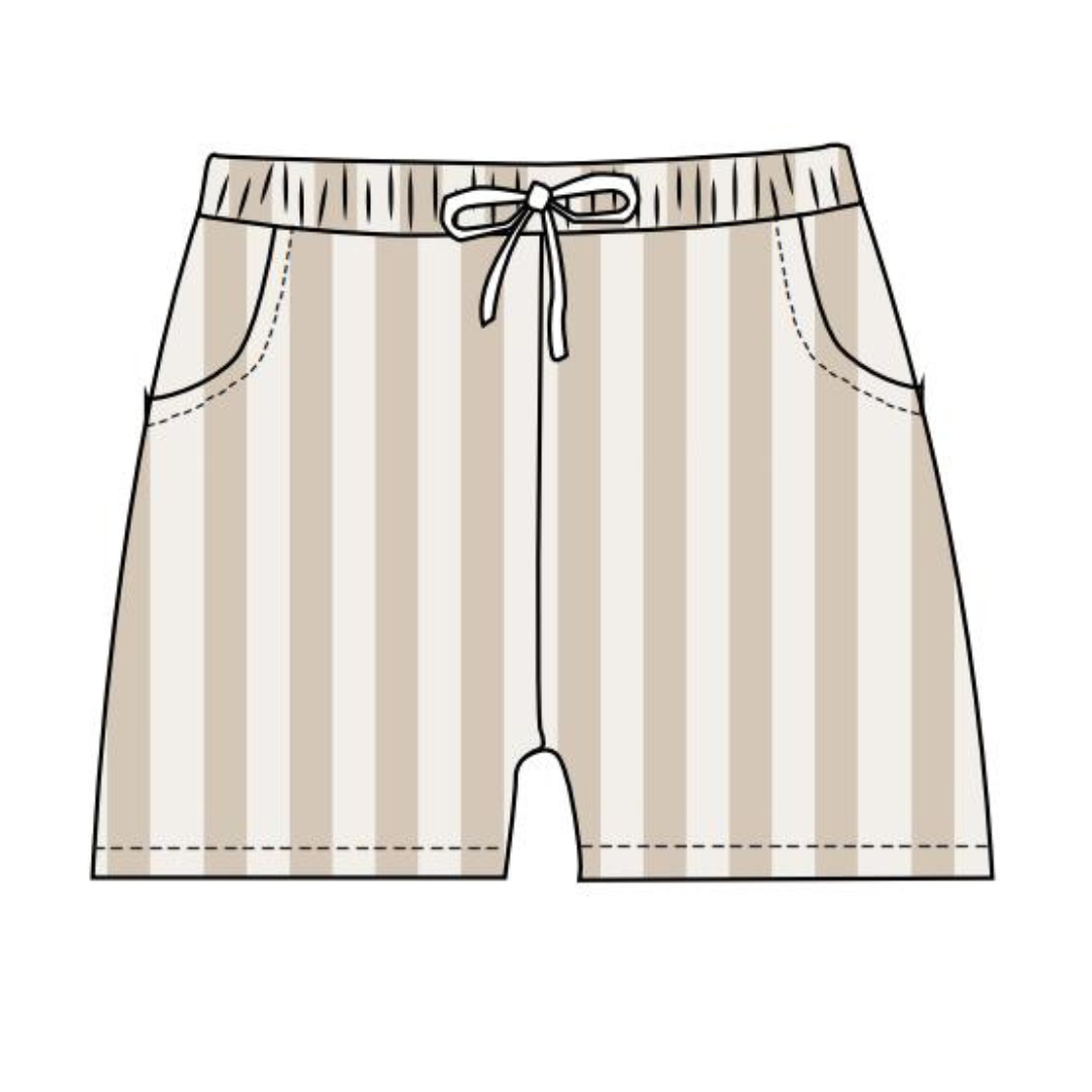 Tropical Splash – Swimsuit Trunks | Beach Lines | Tan