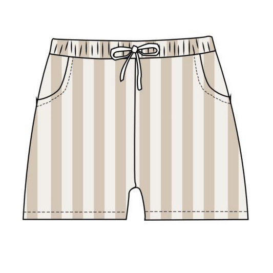 Tropical Splash – Swimsuit Trunks | Beach Lines | Tan
