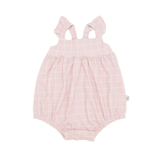 Seaside Ruffle Bubble| Ocean Grid | Pink