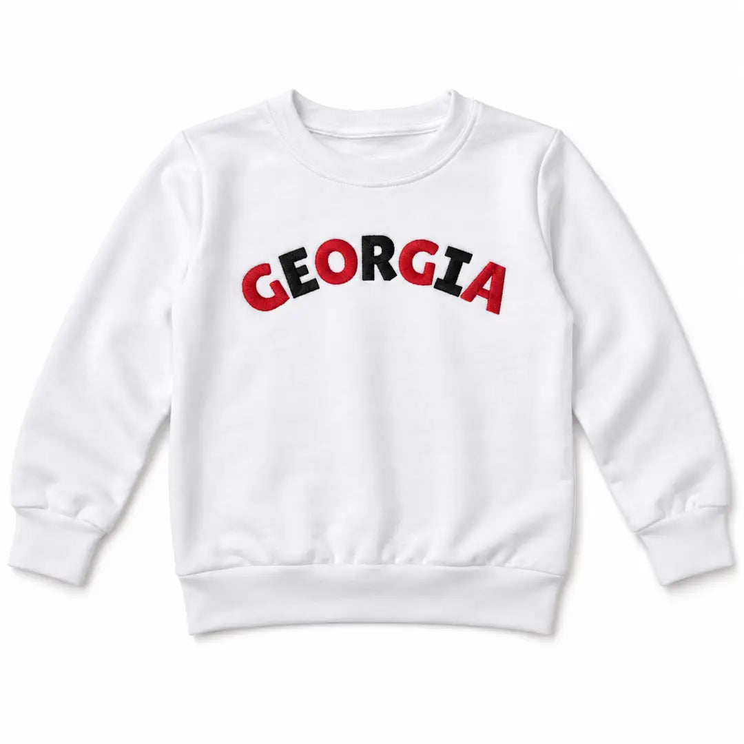 Georgia White Crewneck Pullover