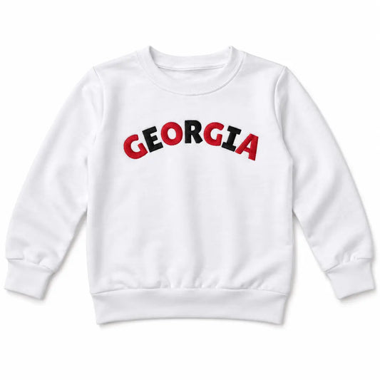 Georgia White Crewneck Pullover