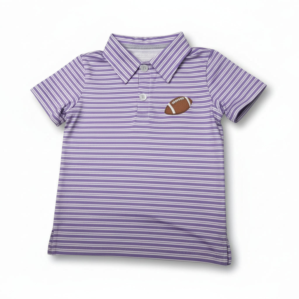 Gameday Polo Purple & White Stripes