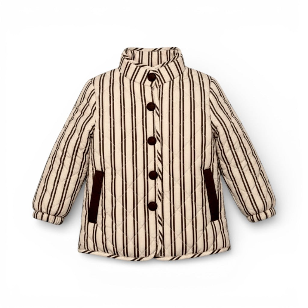 Classic Quilted Coat in Neutral Lines