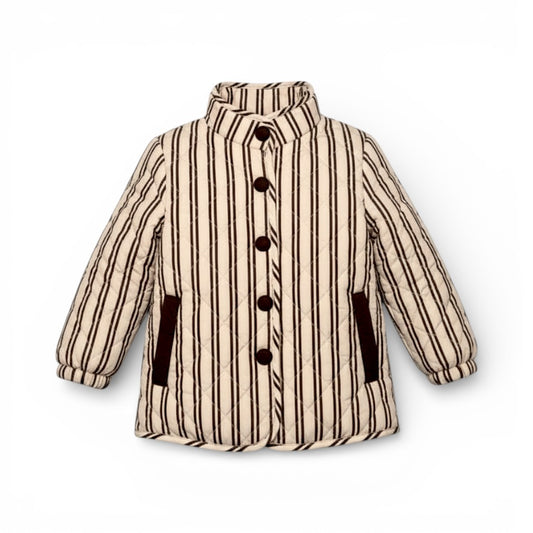 Classic Quilted Coat in Neutral Lines