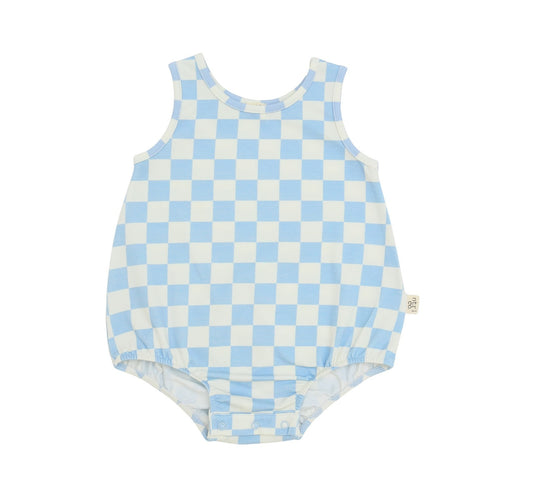Surfside Sleeveless Bubble | Coastal Check | Blue
