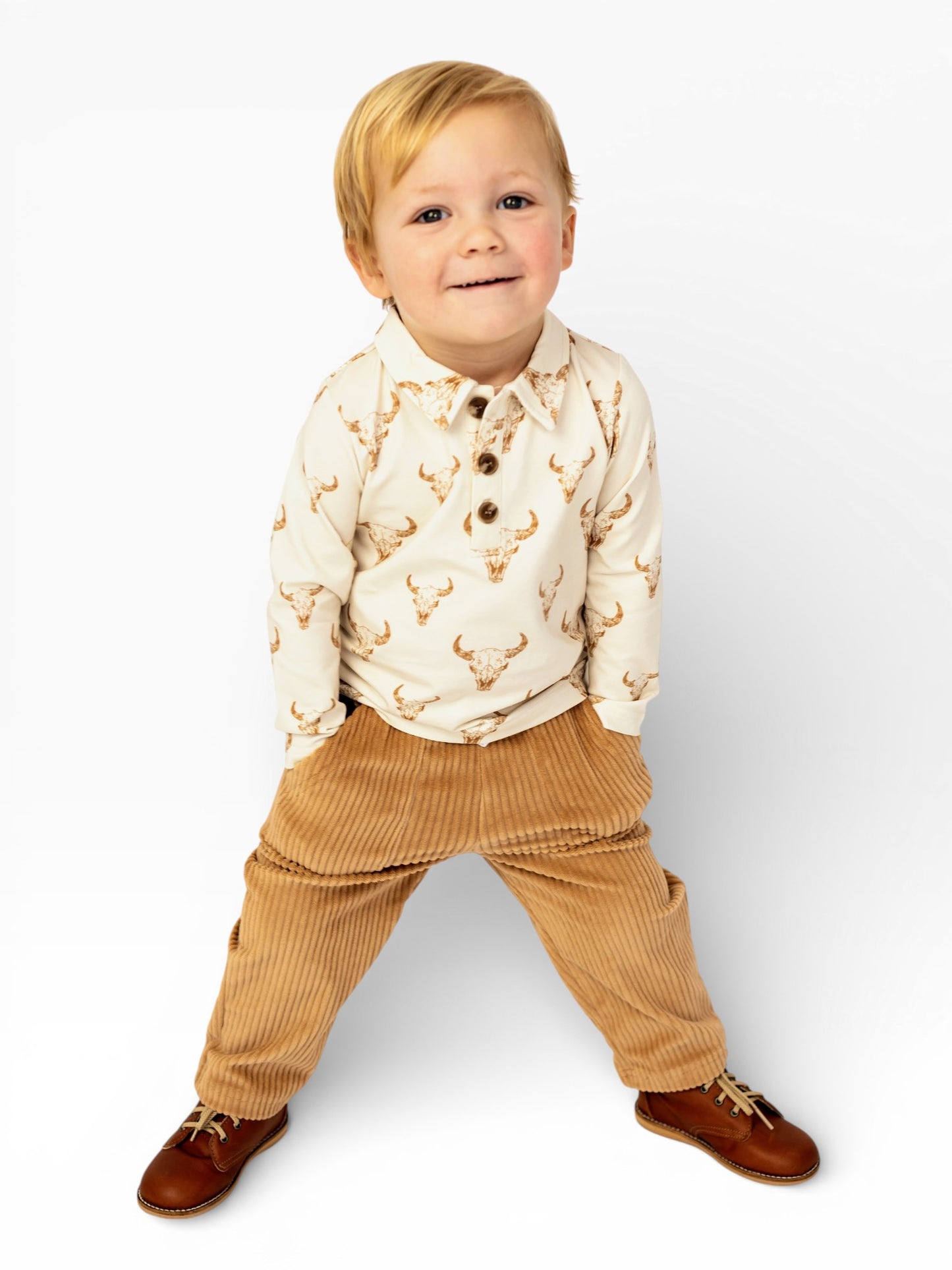 Little Longhorns Long Sleeve Polo