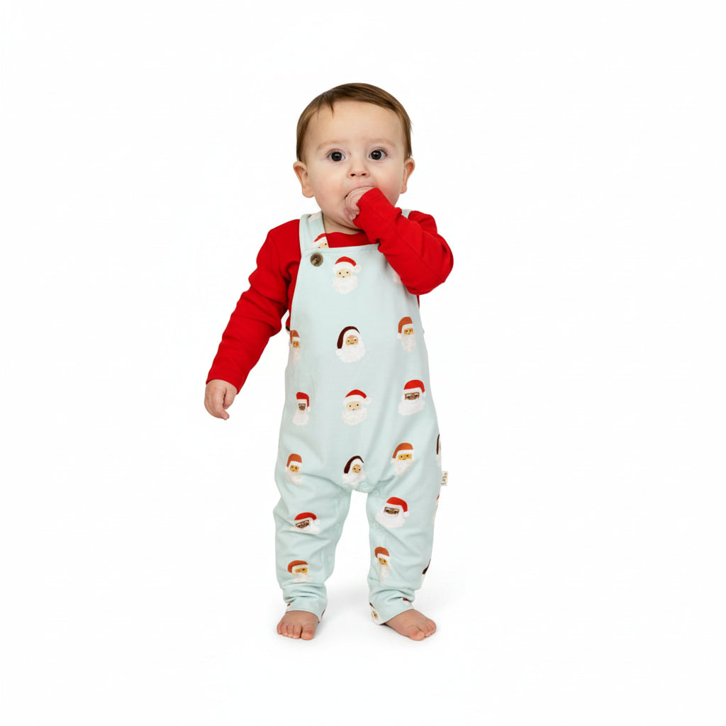 Simply Santa Soft Overalls with Red Bodysuit
