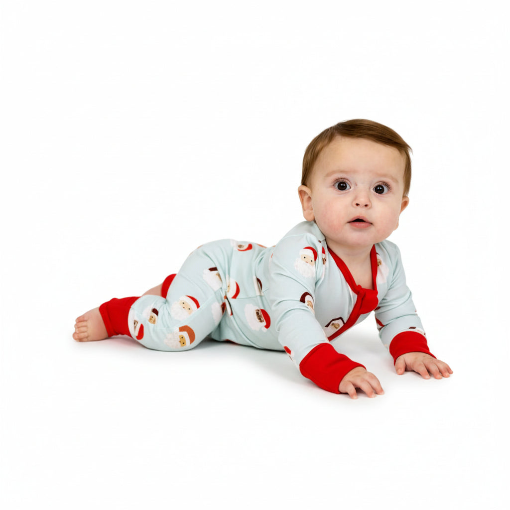 Simply Santa Double Zippy Pajamas in Blue