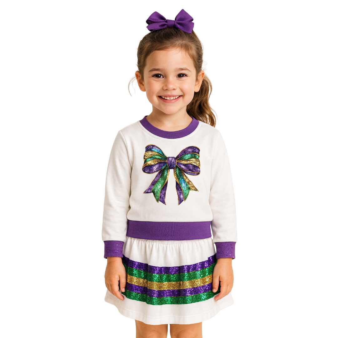 Mardi Gras Sparkle Skirt Set
