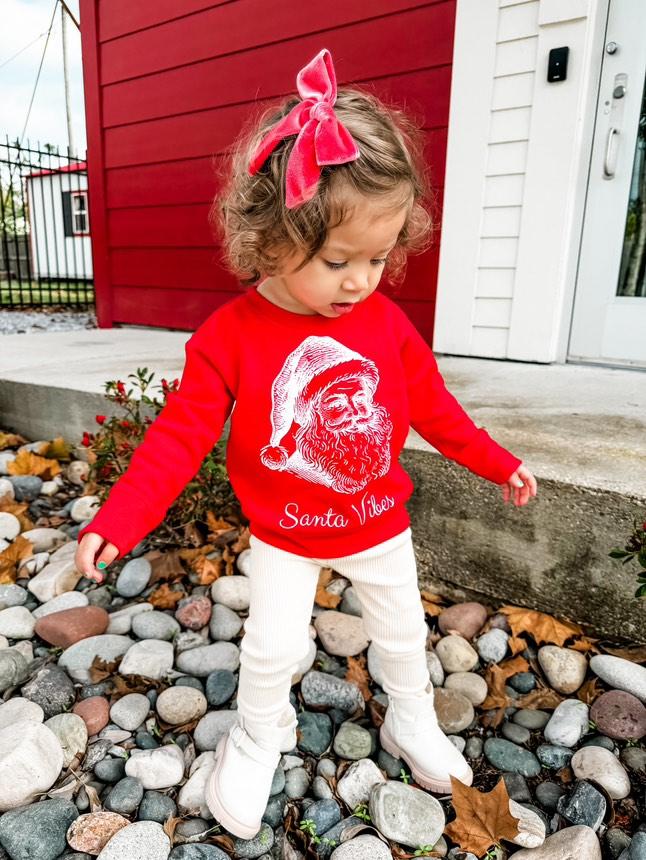 Vintage Santa Vibes Holiday Pullover