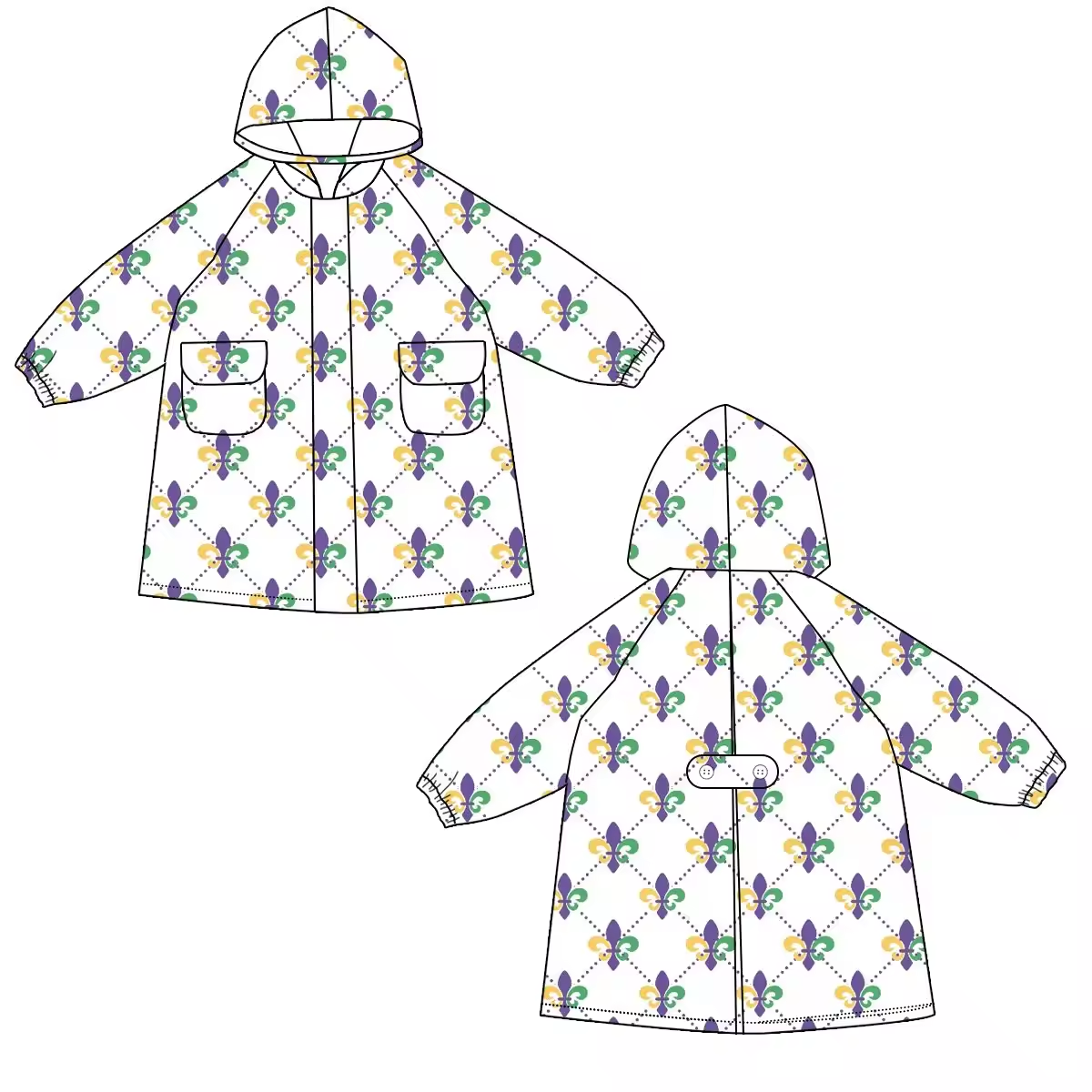 "Fleur de Fun" Raincoat & Matching Storage Bag