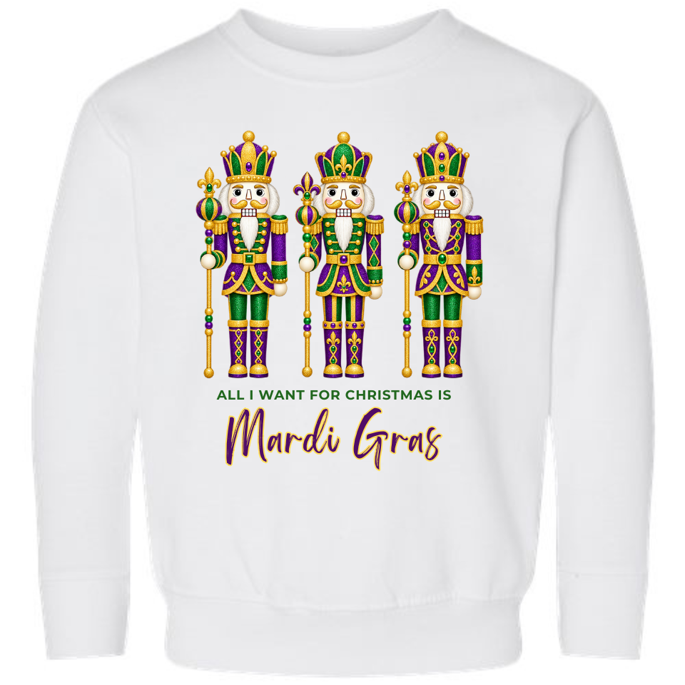 All I Want for Christmas Is Mardi Gras Graphic Crewneck