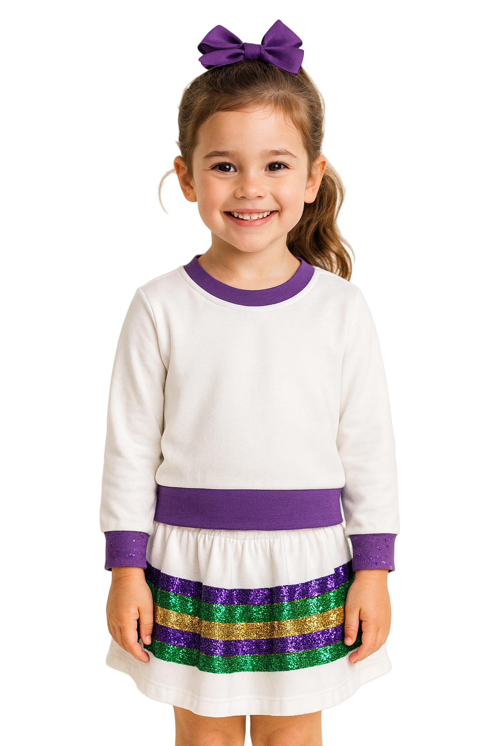 Mardi Gras Sparkle Skirt Set