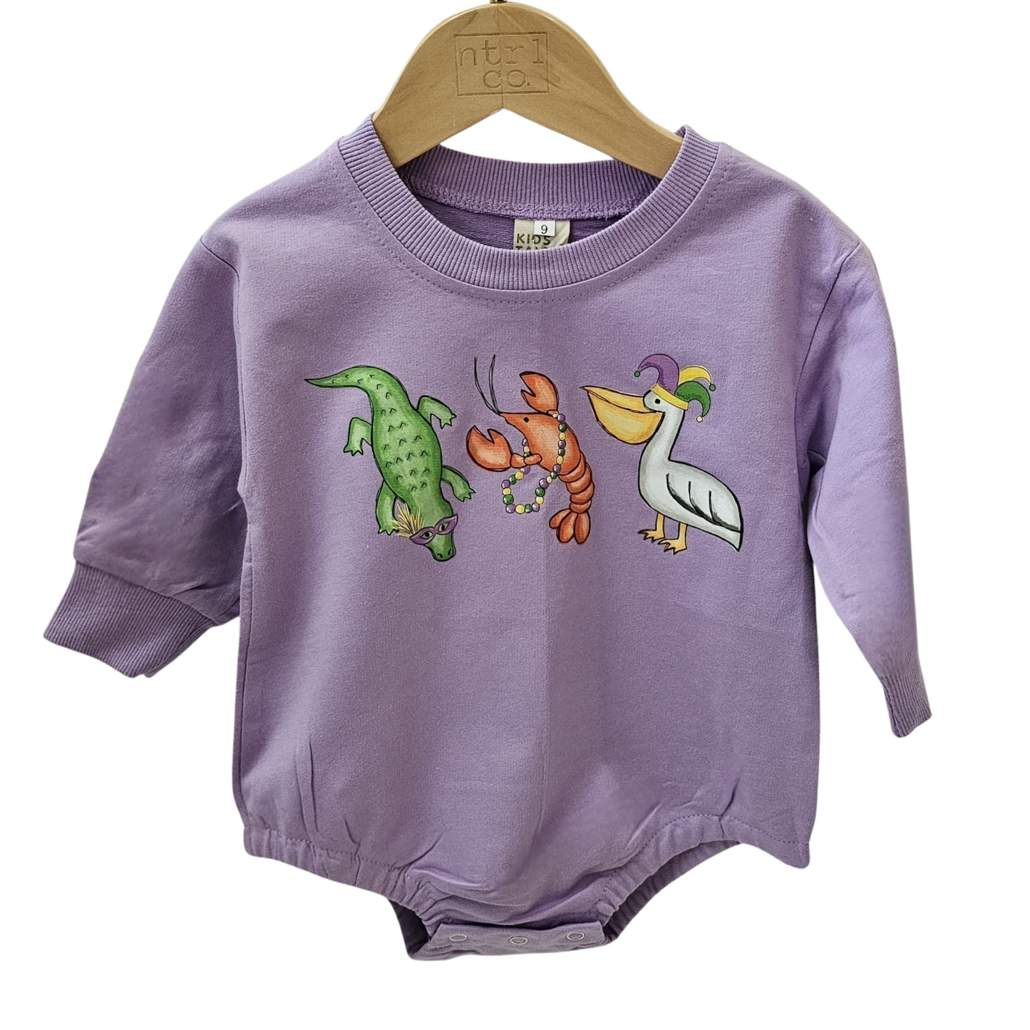 Cajun Mardi Gras Long Sleeve Crewneck Bubble