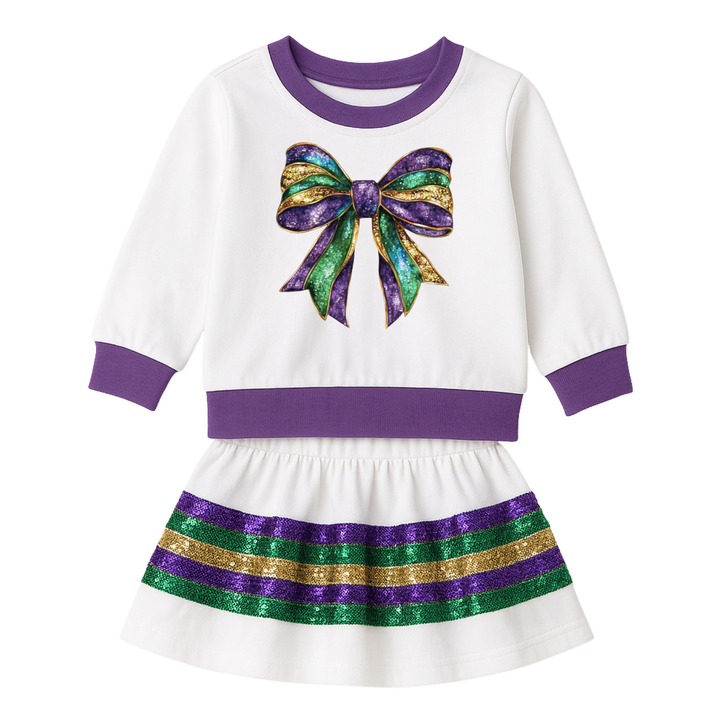 Mardi Gras Sparkle Skirt Set