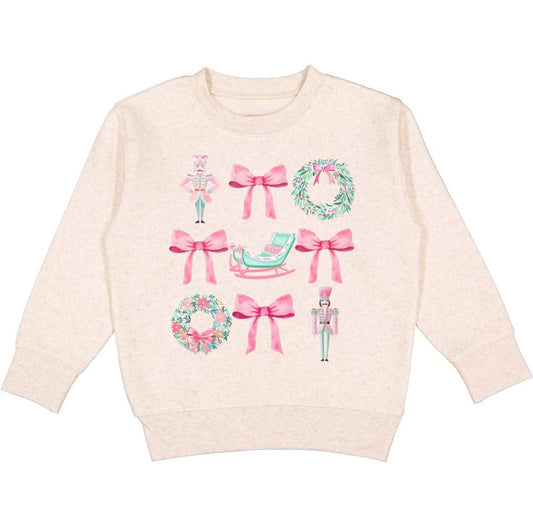 Nutcracker Croquette Holiday Graphic Crewneck Pullover