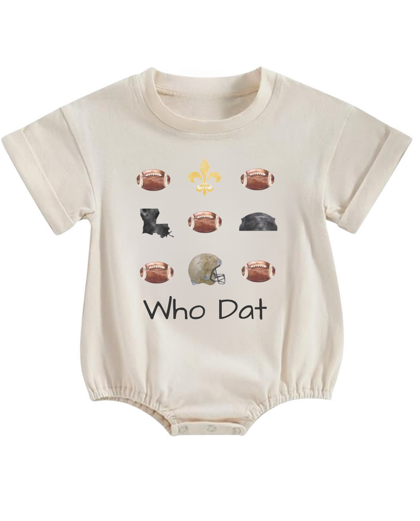 "Who Dat" Dome Short Sleeve Graphic Crewneck Bubble