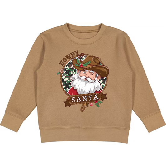 Howdy Santa Graphic Holiday Crewneck Pullover