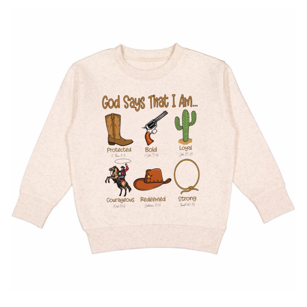 God Says... Western Crewneck Pullover