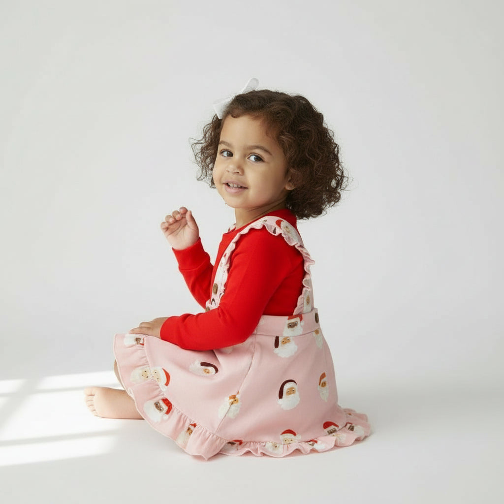 Classic Skirtall in Simply Santa w/ Red Bodysuit