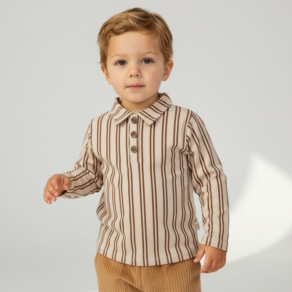 Neutral Lines Long Sleeve Polo